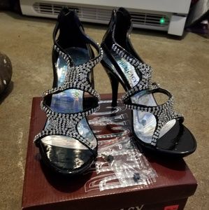 Black heels with Rinestones